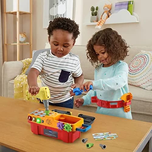 VTech Drill and Learn Toolbox Pro with Working Drill and Tools, 13.2" x 4.9" x 5.6" | Electronic Learning Toy for Ages 2-5 thumbnail 4