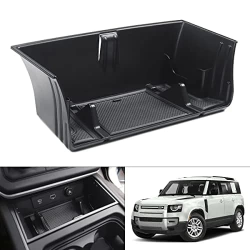 Karltys Center Console Organizer Tray for Land Rover Defender Accessories 90 110 130 2020-2025 2026 | Durable ABS Middle Console Storage Box with Non-Slip Mat thumbnail 1