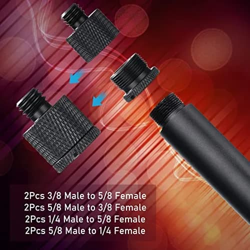 Moxweyeni Black Microphone Stand Adapter Set | 8 Pieces, 4 Styles thumbnail 5
