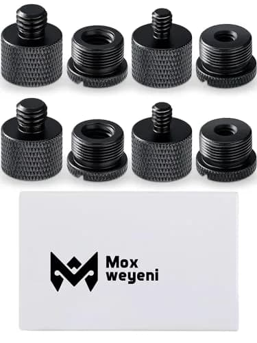 Moxweyeni Black Microphone Stand Adapter Set | 8 Pieces, 4 Styles thumbnail 8