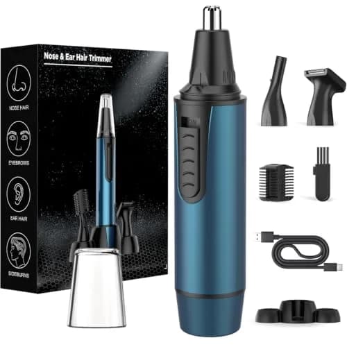 AREYZIN Nose Trimmer 2022 Professional Ear & Nose Hair Trimmer | Painless, IPX7 Waterproof, Dual Edge Blades thumbnail 1