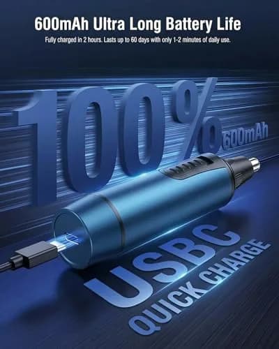 AREYZIN Nose Trimmer 2022 Professional Ear & Nose Hair Trimmer | Painless, IPX7 Waterproof, Dual Edge Blades thumbnail 2