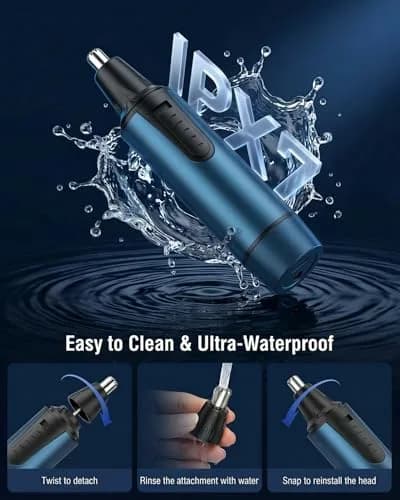 AREYZIN Nose Trimmer 2022 Professional Ear & Nose Hair Trimmer | Painless, IPX7 Waterproof, Dual Edge Blades thumbnail 3