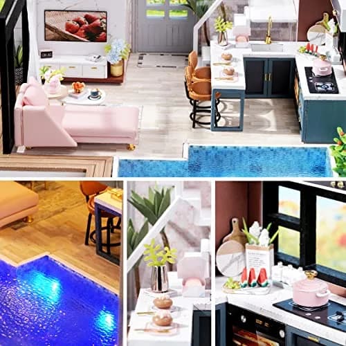 Spilay DIY Miniature House Kit for Adults | Miniature Dollhouse Craft with Lighting & Accessories thumbnail 7