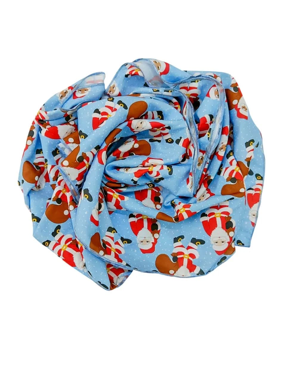 DUPATTA BAZAAR Women's Blue Printed Satin Christmas Holiday Scarf 35cm (14in) x 152cm (60in) | Festive Accessory - view 2