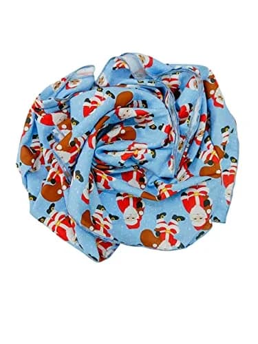 DUPATTA BAZAAR Women's Blue Printed Satin Christmas Holiday Scarf 35cm (14in) x 152cm (60in) | Festive Accessory thumbnail 2