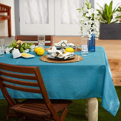 DII Tonal Lattice Zipper Tablecloth 60x84 inches (152x213 cm) | Outdoor & Indoor Use thumbnail 5