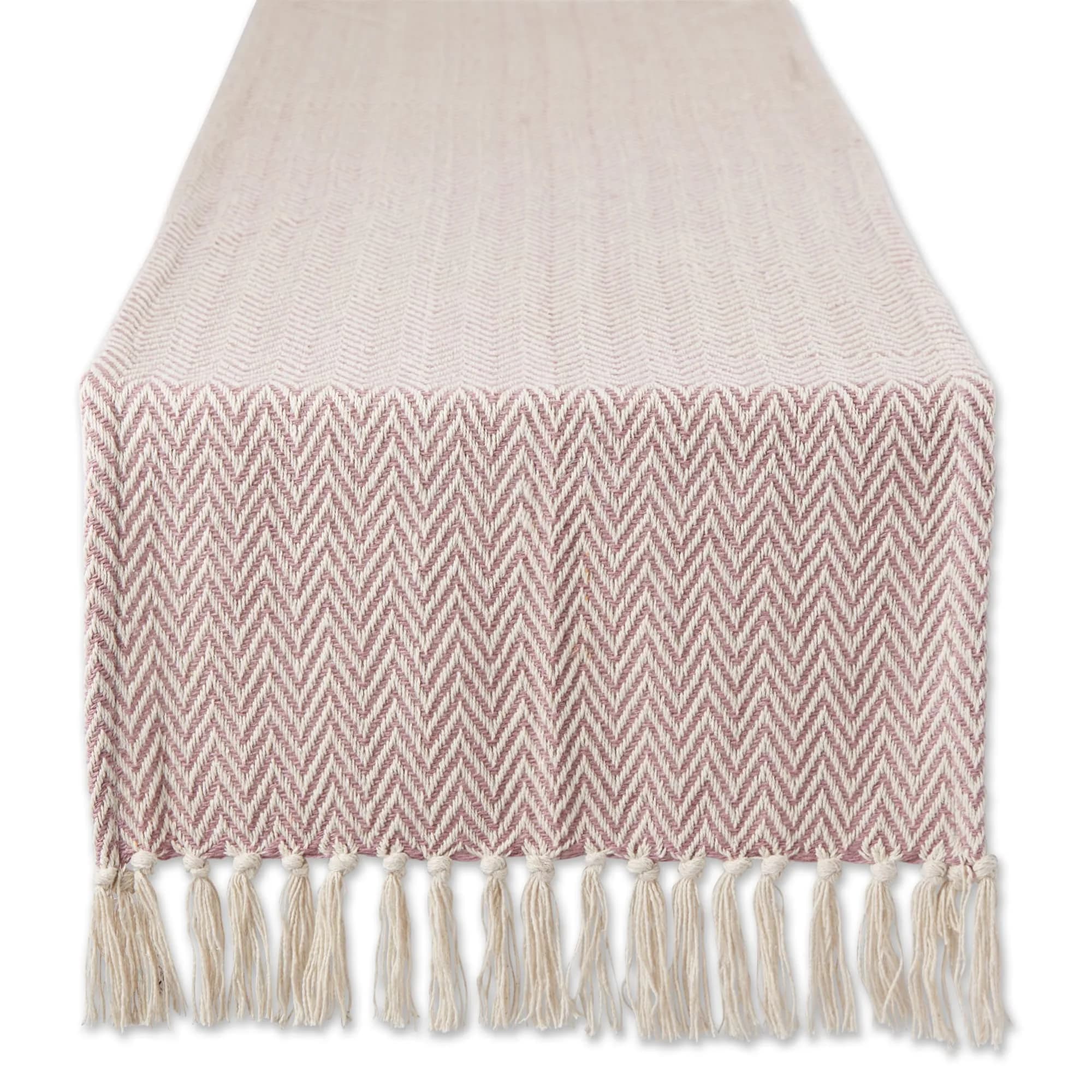 DII Woven Basic Tabletop Collection Chevron Table Runner, 15x72, Pale Mauve | Casual & Durable Cotton — Pale Mauve