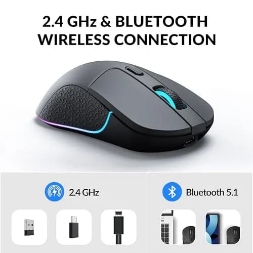 Keychron M3 Wireless Mouse, PAW3395 Sensor 26000 DPI | Ergonomic, Lightweight 79g, 2.4 GHz/Bluetooth 5.1 thumbnail 2