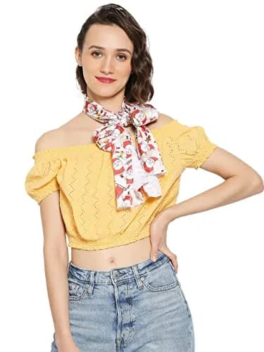 DUPATTA BAZAAR Women's Printed Multicolor Satin Christmas Holiday Scarf 35cm (14") x 152cm (60") | Festive Accessory thumbnail 4