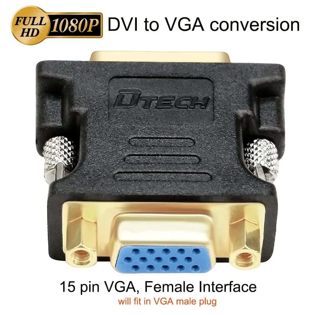 DTECH DVI-D to VGA Adapter 1080p | 2.5 cm (1 in) Connector - view 6