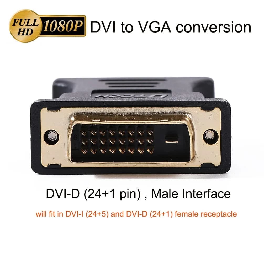 DTECH DVI-D to VGA Adapter 1080p | 2.5 cm (1 in) Connector - view 7
