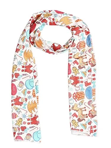DUPATTA BAZAAR Women's Printed Satin Christmas Holiday Scarf 35cm (14in) x 152cm (60in) | Festive Accessory thumbnail 7