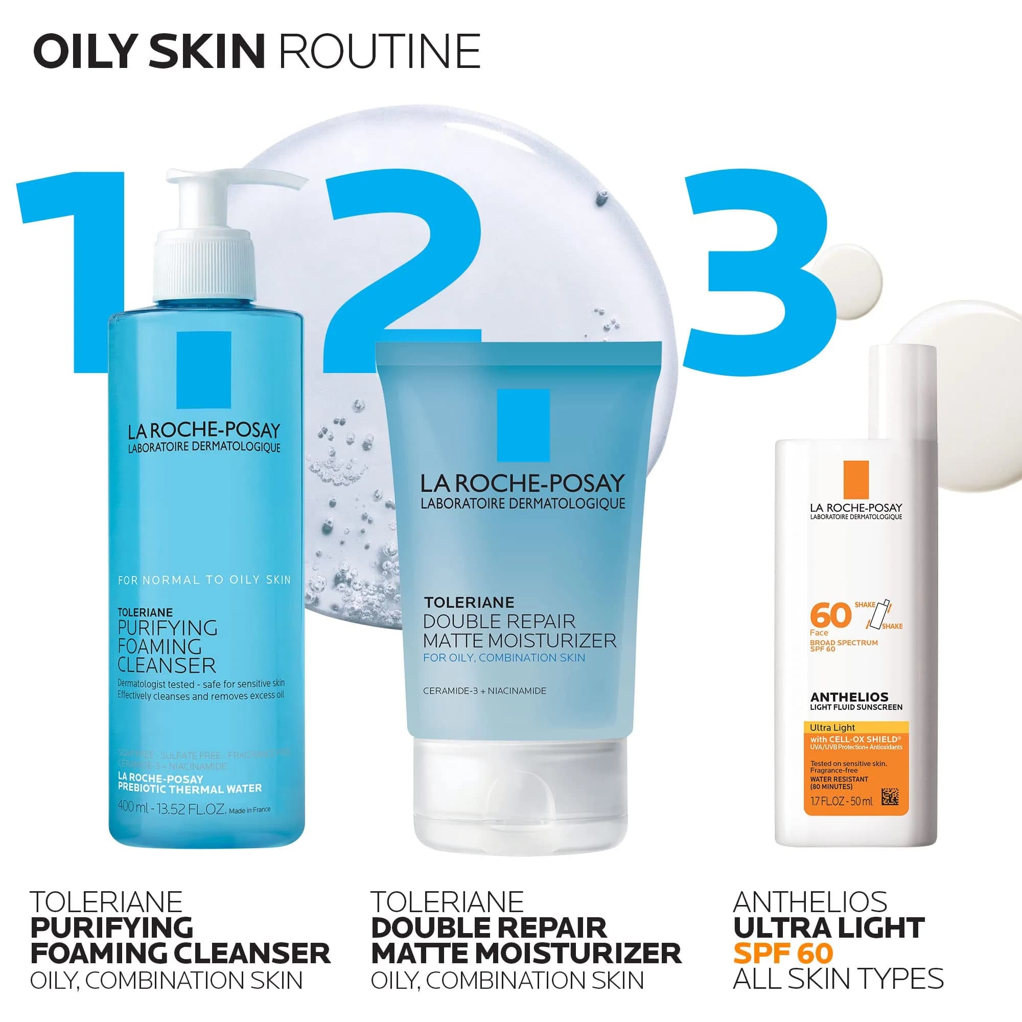 La Roche-Posay Toleriane Double Repair Matte Face Moisturizer 100ml (3.38 Fl Oz) | Controls Oil & Shine for Oily Skin - view 7