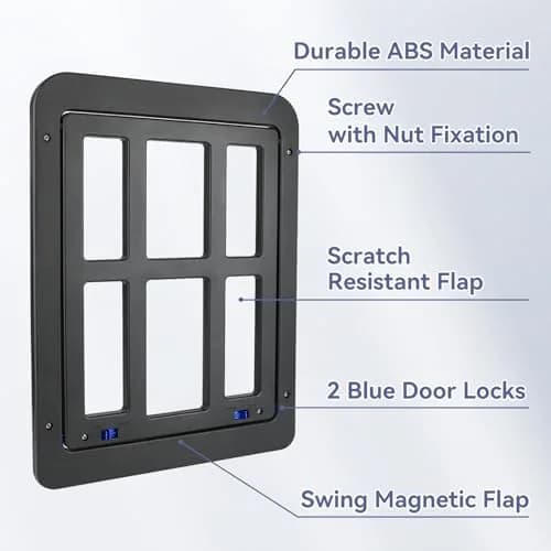 NAMSAN Dog Screen Door 11.2 x 14.4 inches | Large Pet Door for Sliding Doors with Magnetic Self-Closing (70-120c) thumbnail 4