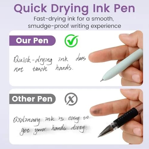 FIOVER Gel Pens 6pcs 0.7mm Fine Point Black Ink Quick Dry Pens | Smooth Writing for Students & Office thumbnail 4
