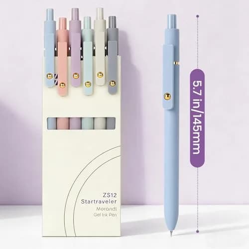 FIOVER Gel Pens 6pcs 0.7mm Fine Point Black Ink Quick Dry Pens | Smooth Writing for Students & Office thumbnail 6