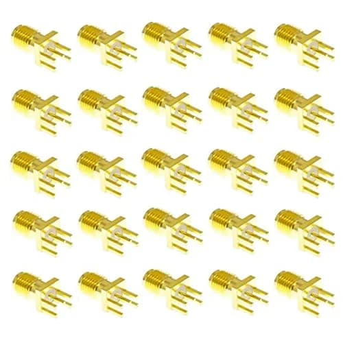 bnafes SMA Female PCB Panel Edge Mount Plug with 4 Pins Stand Straight Connector RF Coax Coaxial Adapter 25pcs thumbnail 1