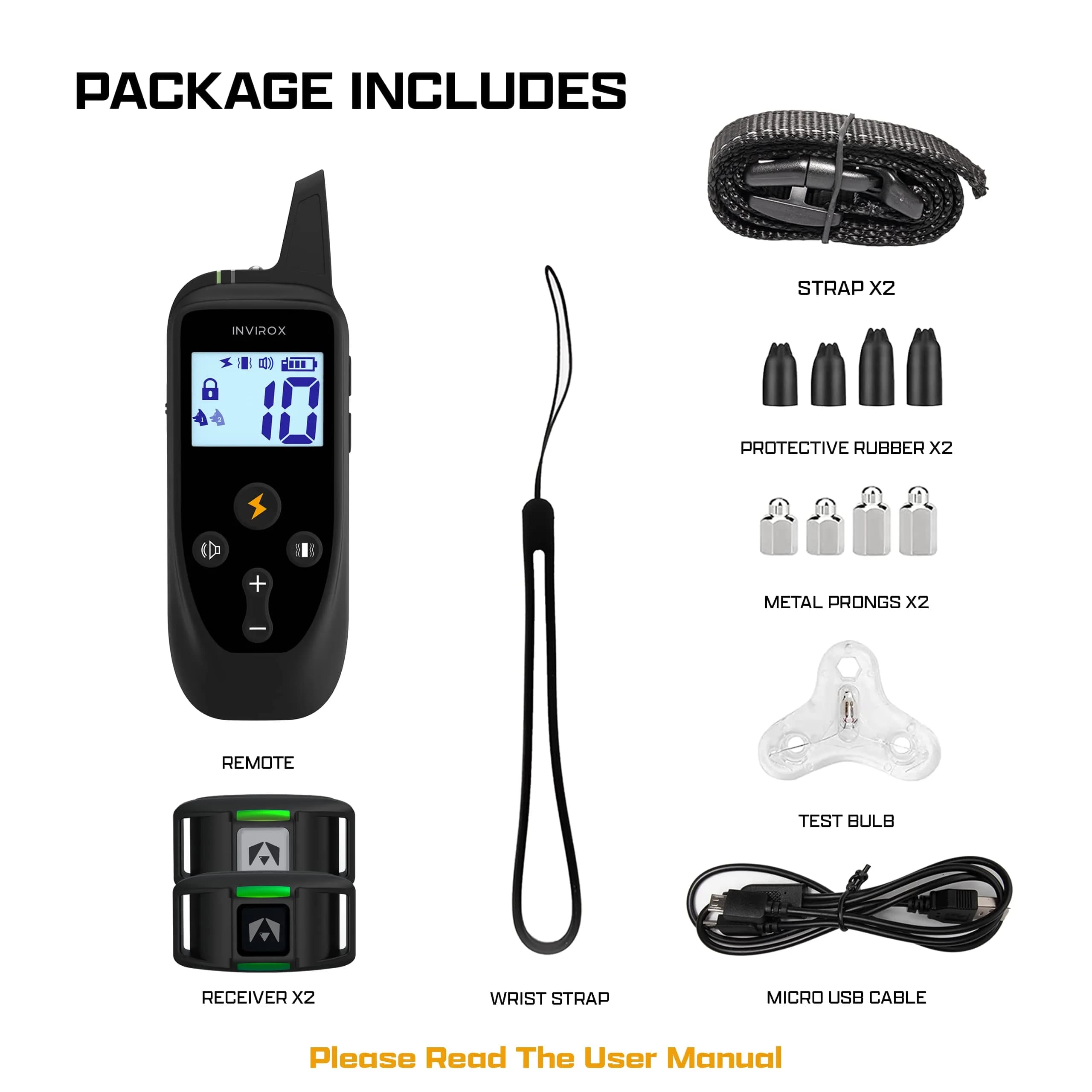 INVIROX Dog Training Collar with Remote, 2 Dog System, 123 Levels, 1100 Yards Range, IP67 Waterproof, Keypad Lock | Professional E-Collar for Large Breeds - view 8