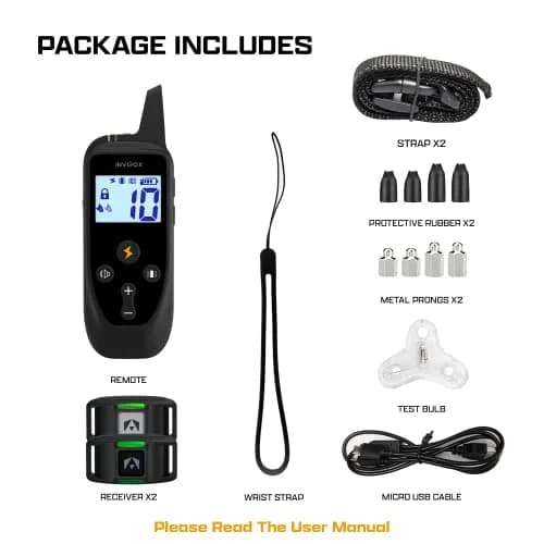 INVIROX Dog Training Collar with Remote, 2 Dog System, 123 Levels, 1100 Yards Range, IP67 Waterproof, Keypad Lock | Professional E-Collar for Large Breeds thumbnail 8