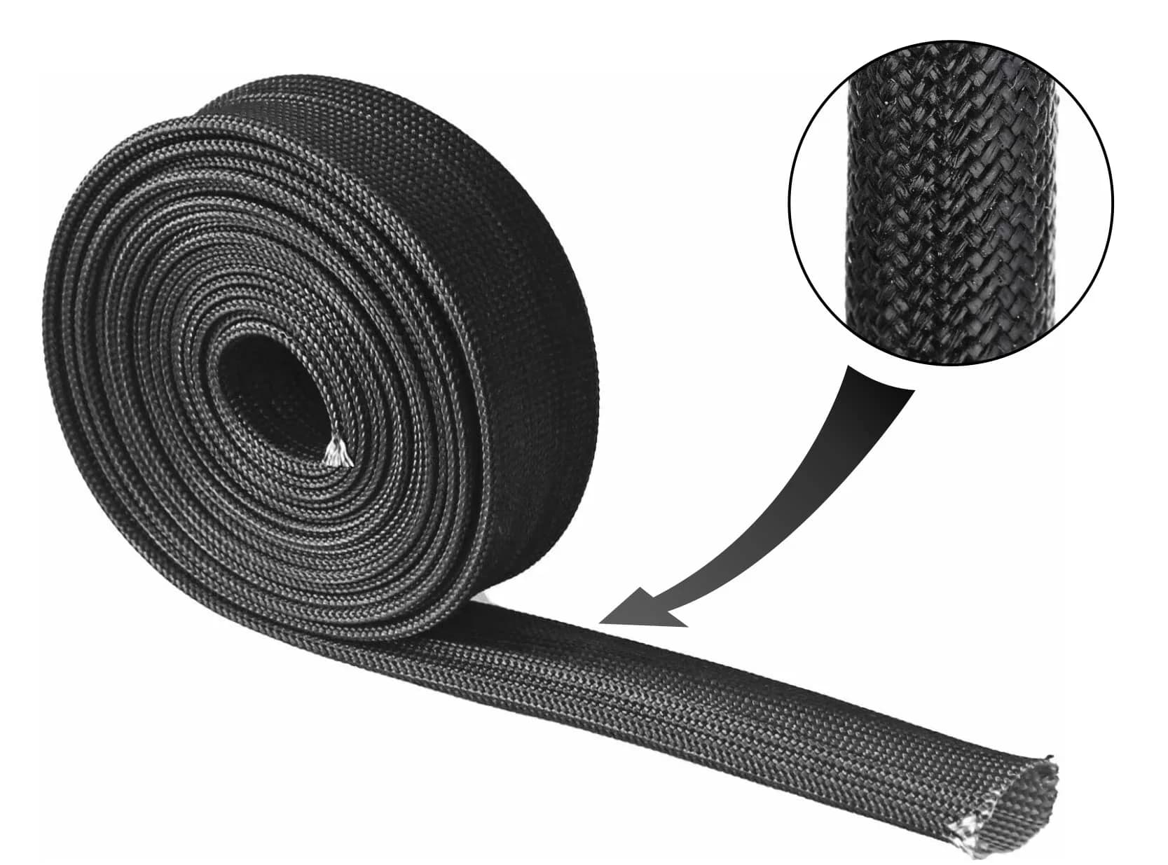 Ummickl Black Heat Shield Sleeve 25mm (1") x 3m (10') | Protects Fuel Lines & Wires from 2500°F Heat - view 5