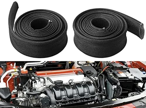 Ummickl Black Heat Shield Sleeve 25mm (1") x 3m (10') | Protects Fuel Lines & Wires from 2500°F Heat thumbnail 6