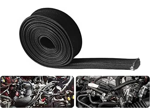 Ummickl Black Heat Shield Sleeve 25mm (1") x 3m (10') | Protects Fuel Lines & Wires from 2500°F Heat thumbnail 7