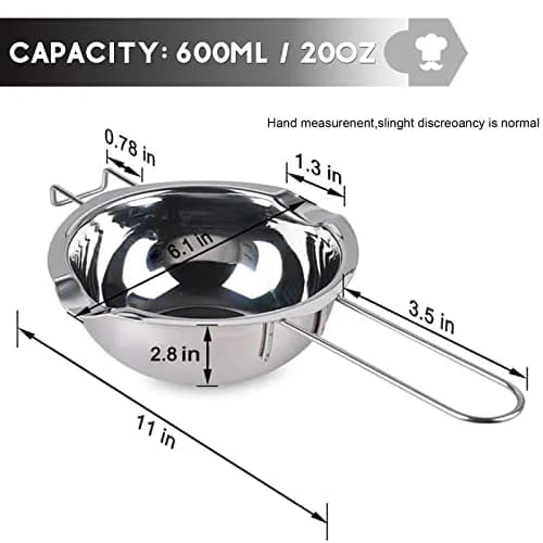 Marsheepy Double Boiler Chocolate Melting Pot 600ml (0.5QT) with 1.5QT Stainless Steel Pot | Rust-Proof 304 Steel thumbnail 3