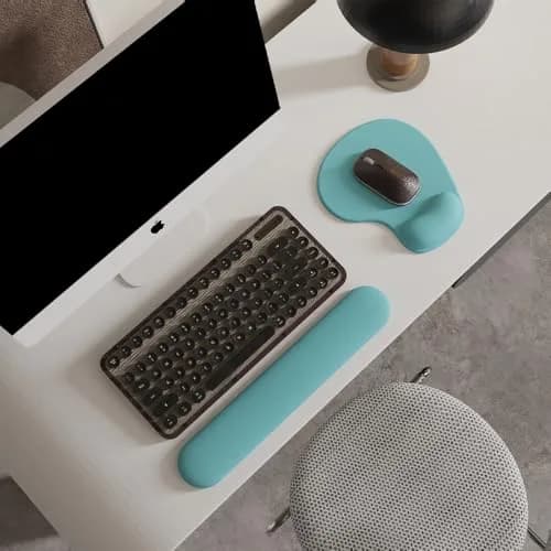 DEMON CHEST Office Mousepad with Gel Wrist Support | Ergonomic Gaming Desk Mouse Pad Wrist Rest for Laptop (04Blue) thumbnail 2