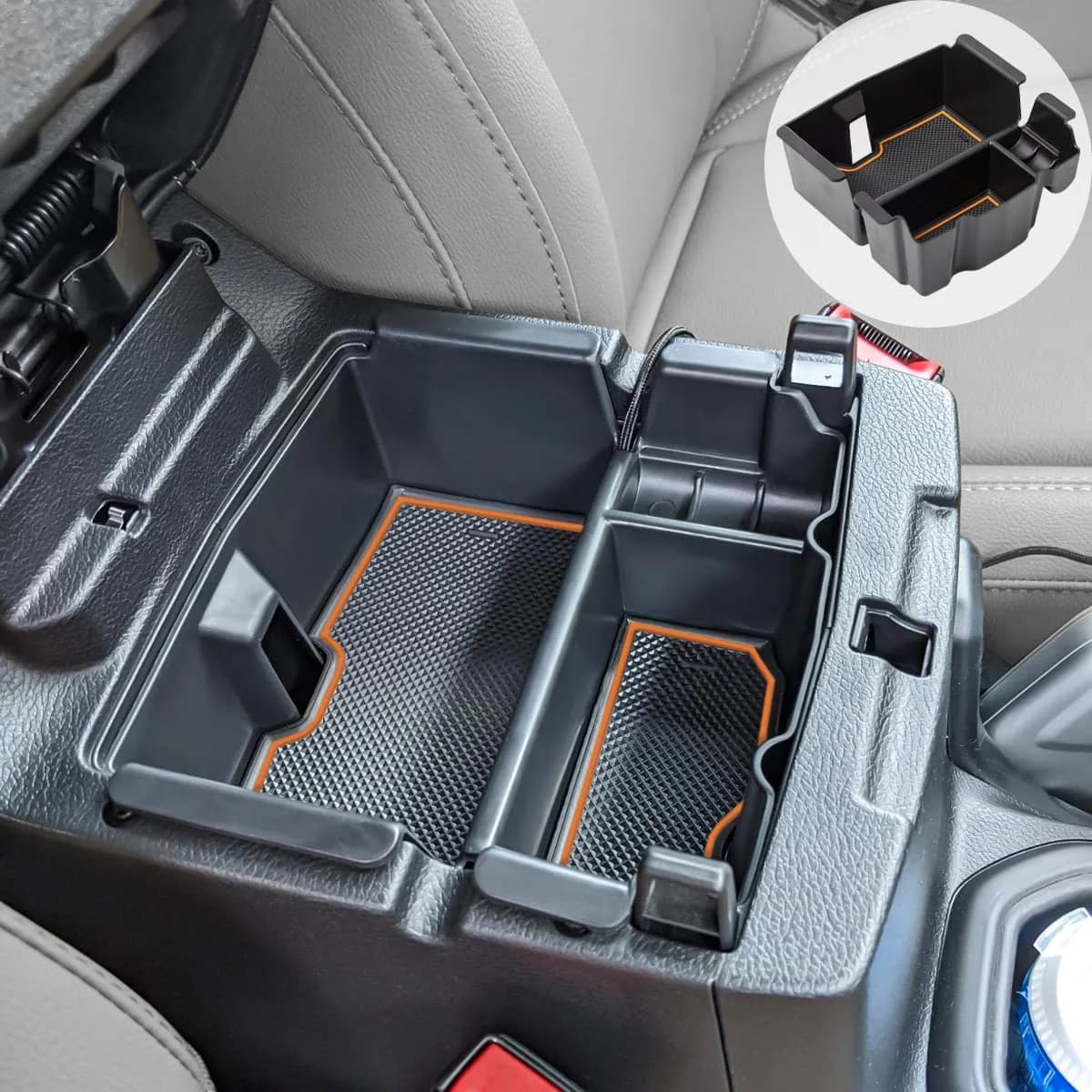 EDBETOS Center Console Organizer Tray for Jeep Wrangler JL/JLU & Gladiator JT (Orange) | Fits 2018-2026 Models - main product image