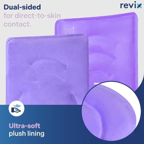 REVIX XL Knee Ice Wrap with Full Coverage Gel Pack | Reversible for Left/Right Knee, Purple thumbnail 4