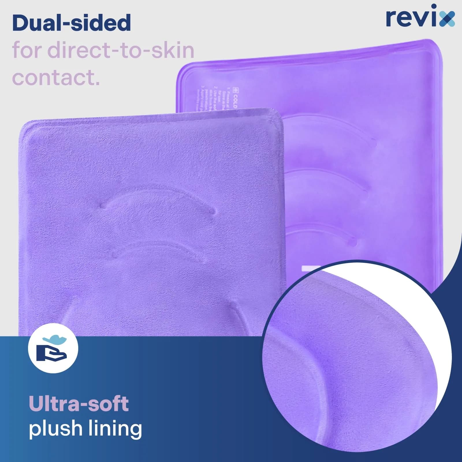 REVIX XL Knee Ice Wrap with Full Coverage Gel Pack | Reversible for Left/Right Knee, Purple - view 4