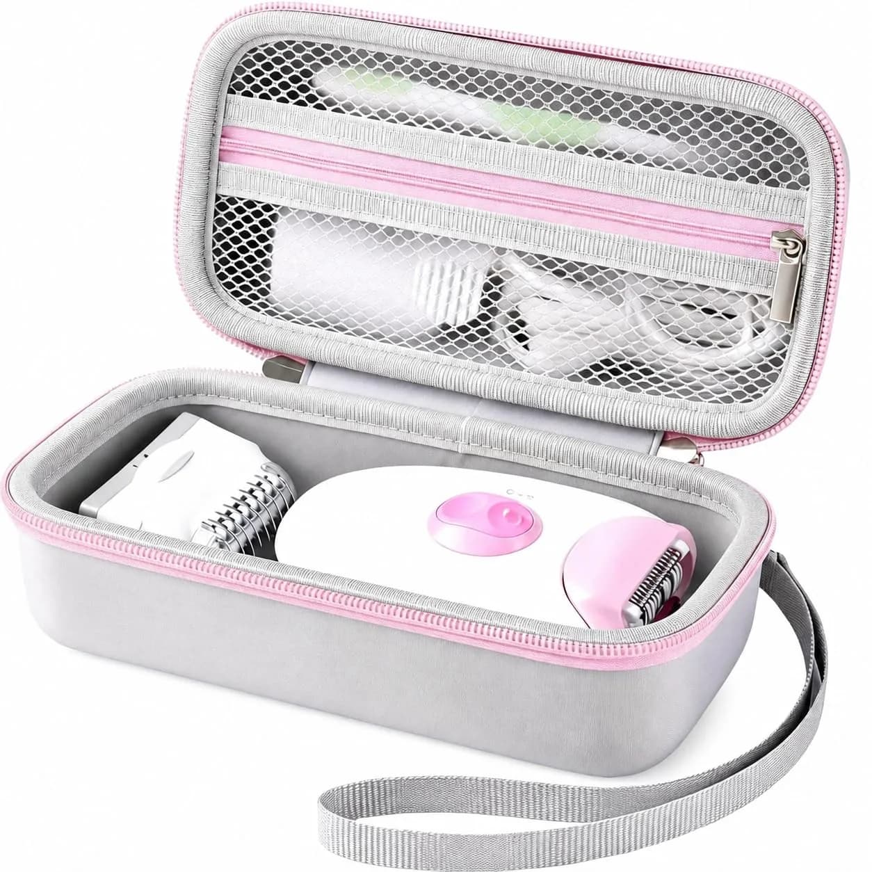 Casmilee Hard Epilator Case for Braun Silk-epil 3/3-270, Off-white | Protective Organizer for Women's Hair Removal Devices & Accessories — Off-white
