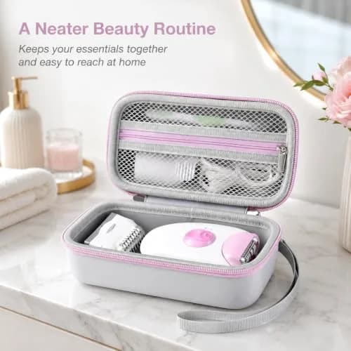 Casmilee Hard Epilator Case for Braun Silk-epil 3/3-270, Off-white | Protective Organizer for Women's Hair Removal Devices & Accessories thumbnail 8