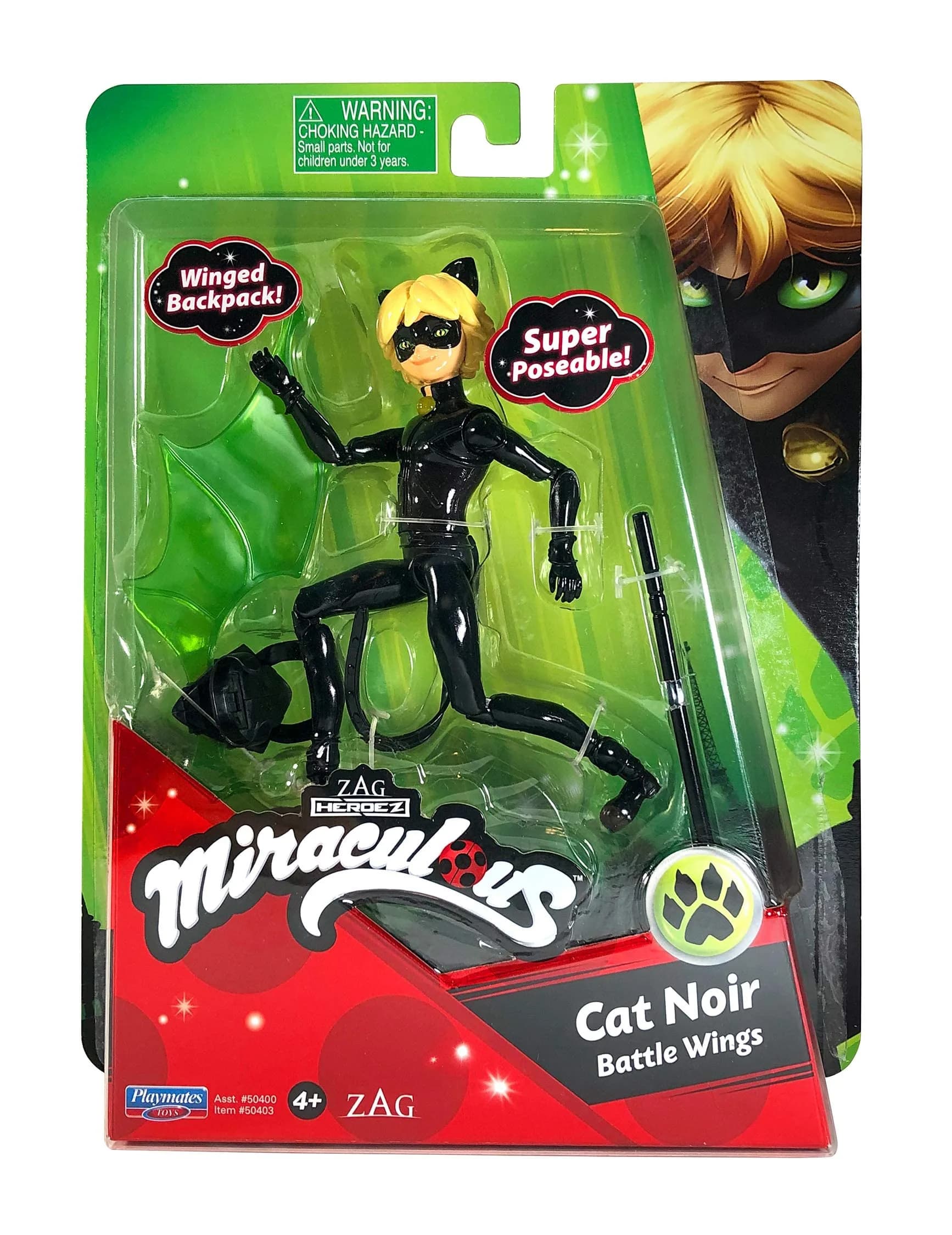 BANDAI Miraculous Tales of Ladybug and Cat Noir Small Doll 12cm Cat Noir With Accessories | Superhero Toy — Cat Noir