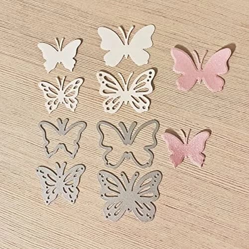 Trdxxx Butterflies Metal Cutting Die Cuts 6.7cm x 6cm (2.64" x 2.36") | DIY Craft Stencils for Card Making — Silver-163buttflies