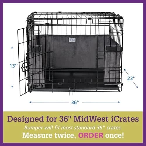 Pet Dreams Dog Crate Bumper - Patented Comfy Liner & Dog Tail Protector for Inside Crate, Fits iCrate Cages 18, 24, 30, 36, 42, 48 Inches (Pink, Large, 36") thumbnail 6