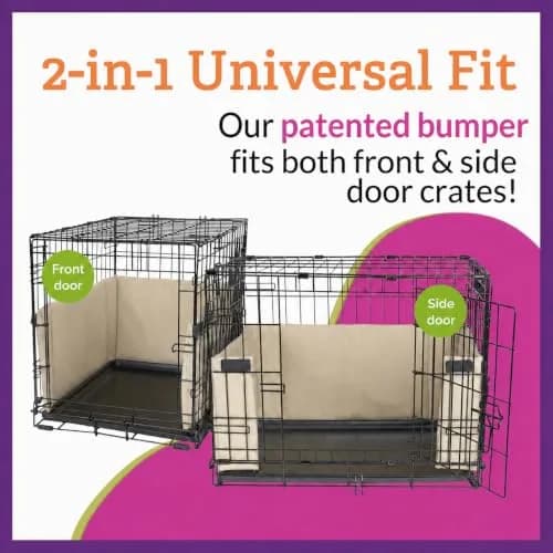 Pet Dreams Dog Crate Bumper - Patented Comfy Liner & Dog Tail Protector for Inside Crate, Fits iCrate Cages 18, 24, 30, 36, 42, 48 Inches (Pink, Large, 36") thumbnail 2