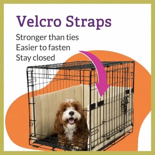 Pet Dreams Dog Crate Bumper - Patented Comfy Liner & Dog Tail Protector for Inside Crate, Fits iCrate Cages 18, 24, 30, 36, 42, 48 Inches (Pink, Medium, 30") thumbnail 3