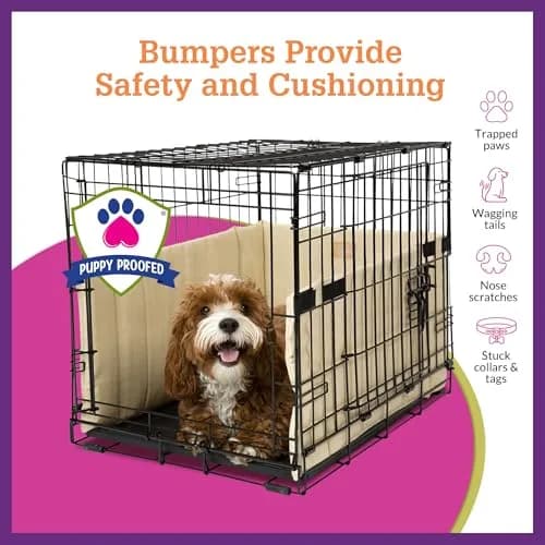 Pet Dreams Dog Crate Bumper - Patented Comfy Liner & Dog Tail Protector for Inside Crate, Fits iCrate Cages 18, 24, 30, 36, 42, 48 Inches (Grey, Medium, 30") thumbnail 7
