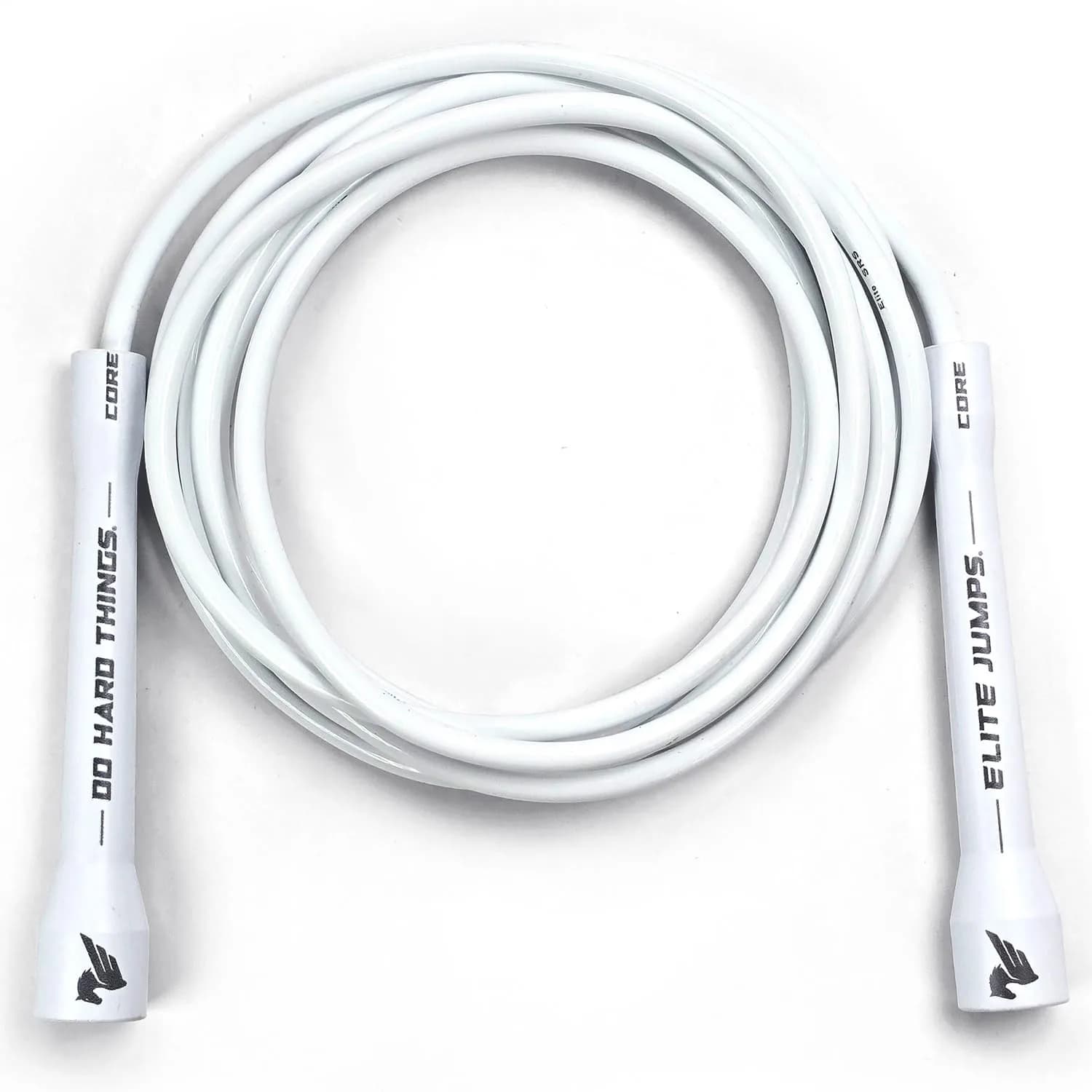 EliteSRS Jump Rope 6mm PVC | Adjustable, 5" Handles, White | Perfect for Cardio & Fitness (70-120 chars)