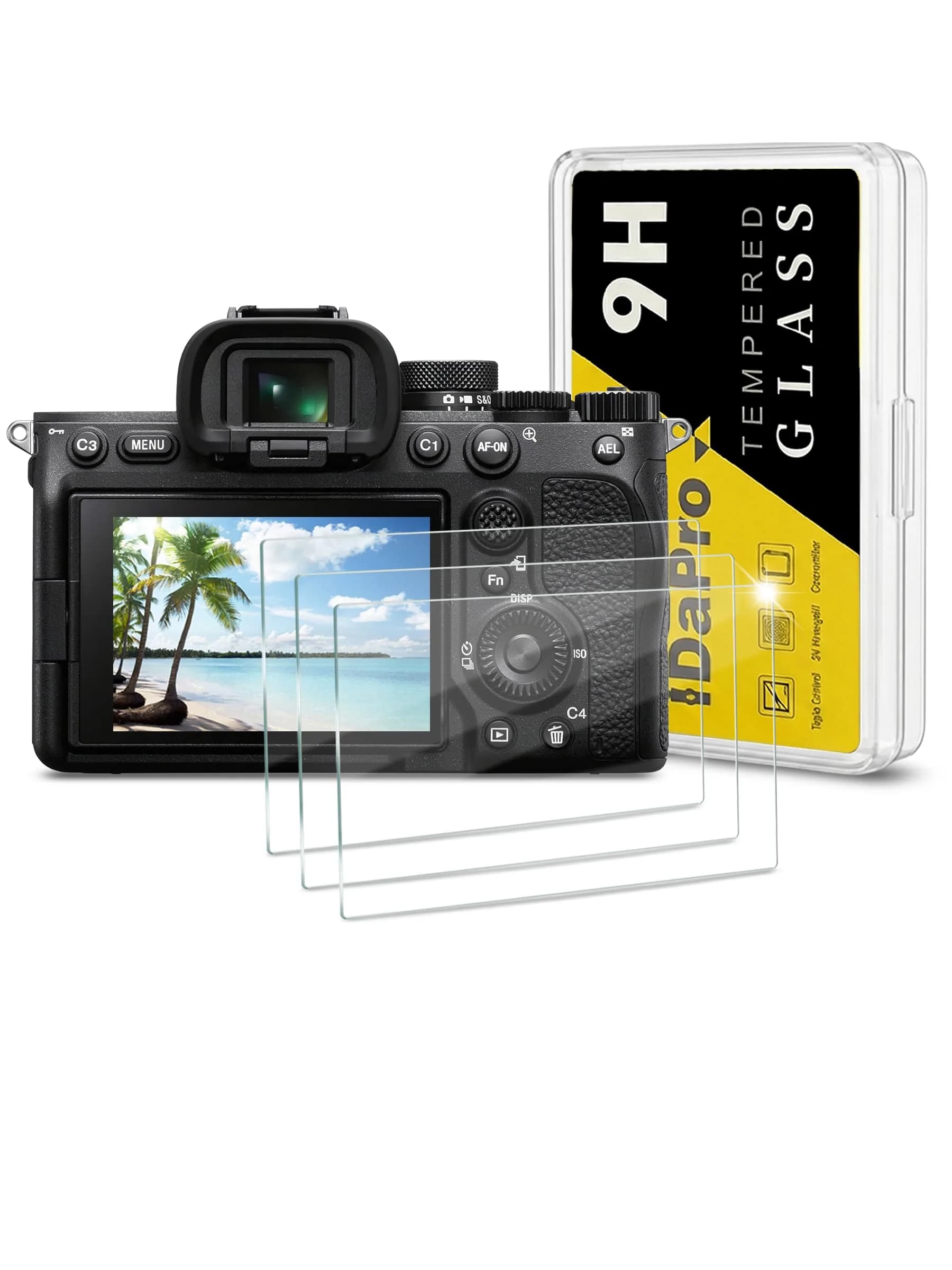 iDaPro Screen Protector for Sony Alpha A7R VI/A7R V/A7V, 9H Glass | Scratch & Drop Resistant, Ultra Thin — A7 IV / ZV-E1 / ZV-E10 II