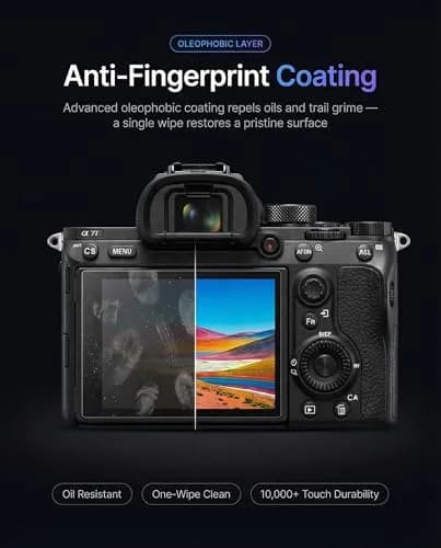 iDaPro Screen Protector for Sony Alpha A7 IV/ZV-E1/ZV-E10 II, 9H Glass | Scratch & Drop Resistant, Ultra Clear, Easy Install thumbnail 9