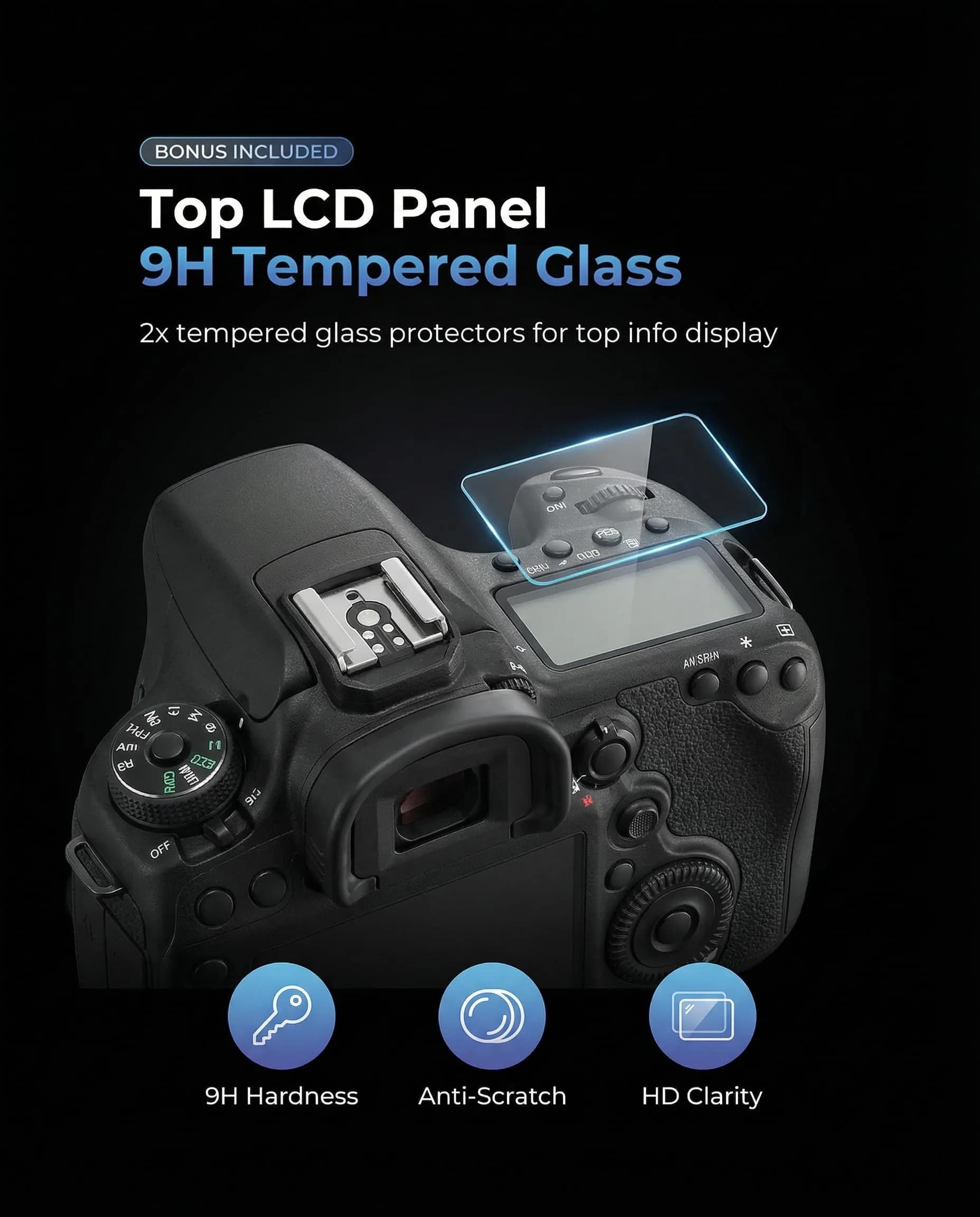 iDaPro Tempered Glass Screen Protector for Nikon Z9/Z8/Z7 II/Z6 II/Z5 II LCD & Top Screen | 9H Hardness, Clarity, Easy Install - view 2