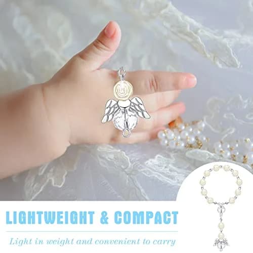 MTLEE 100 Pcs Baptism Rosary Set with Gift Boxes, Organza Bags & Thank You Tags | First Communion Favors thumbnail 5
