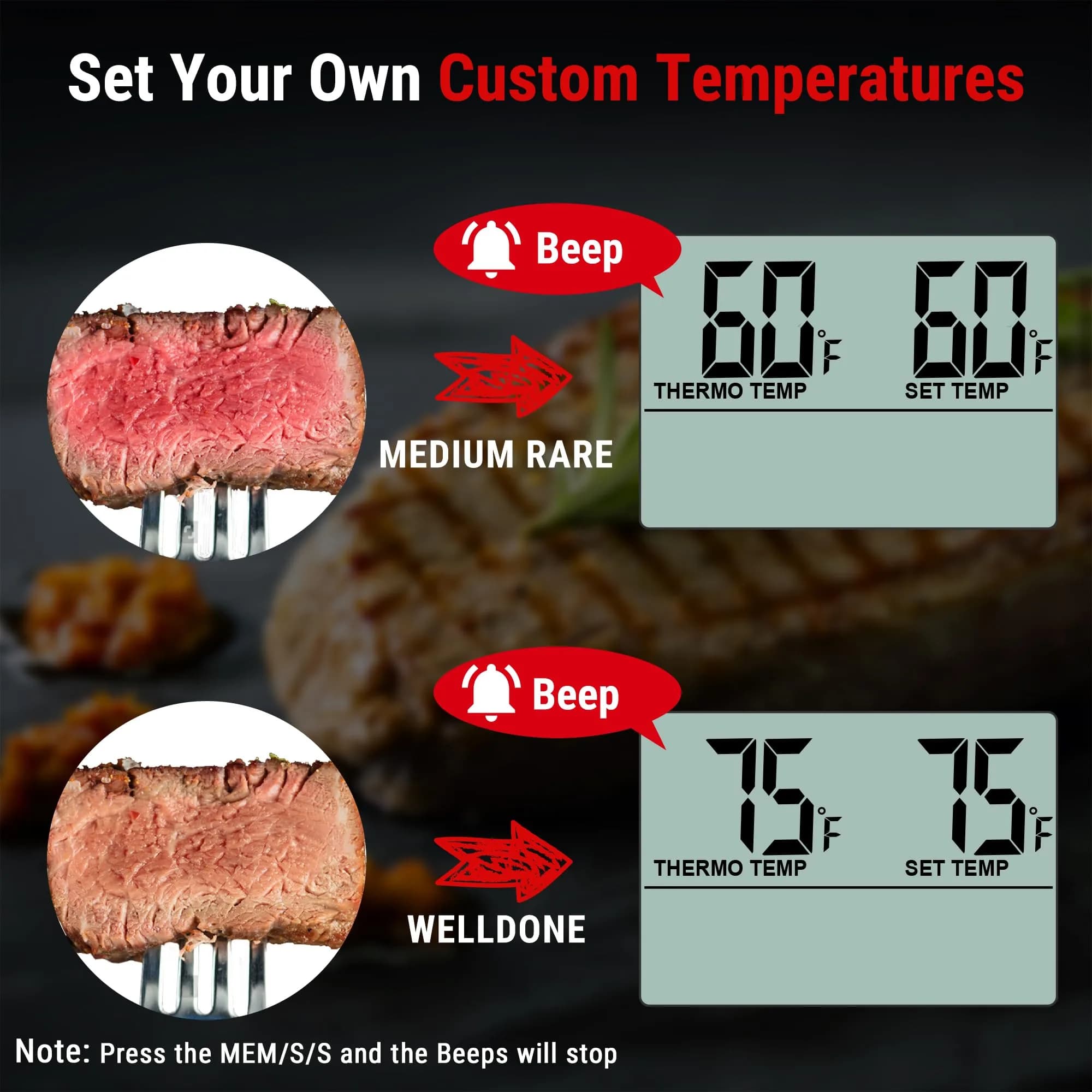 TempPro TP16 Digital Meat Thermometer for Cooking | 0-300°C (32-716°F) Probe - view 4