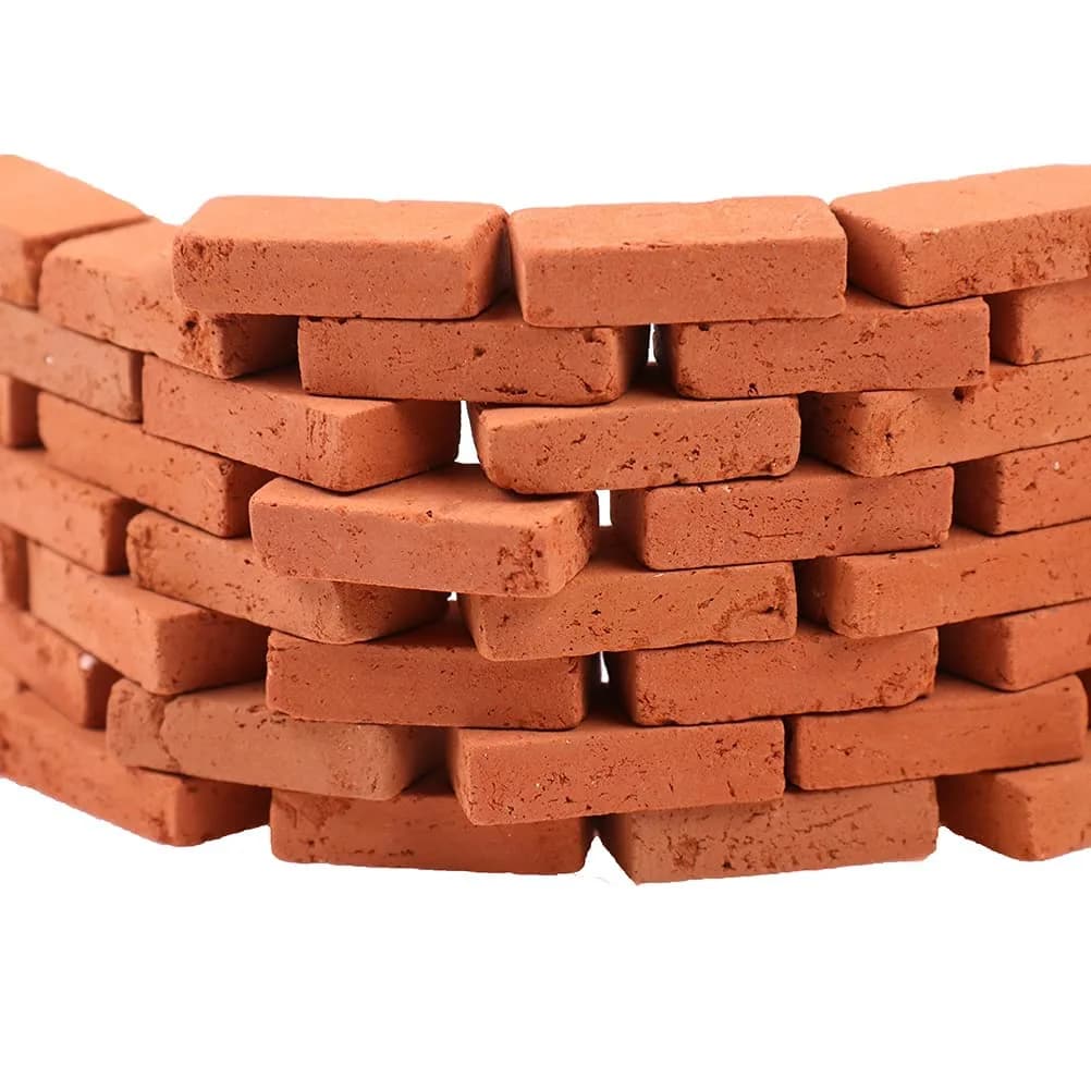 Haiabei 200 Pcs 1/16 Miniature Red Bricks | 16mm x 8mm x 4.5mm — Red-200Pcs