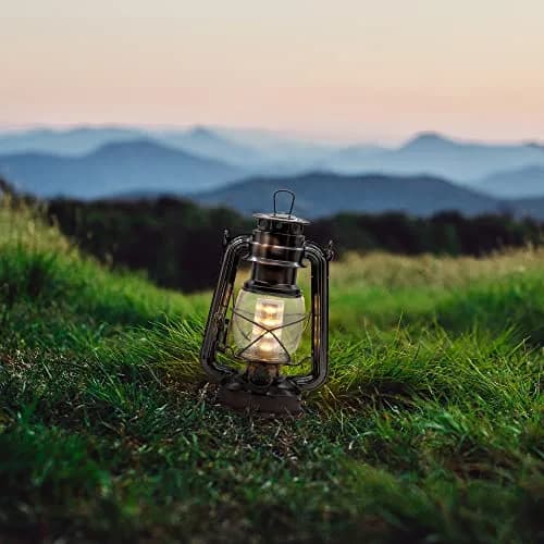 YAKii Vintage LED Hurricane Lantern 4.7"x9.5" (Copper 2 Pack) | Battery Operated Dimmer Switch for Rustic Ambiance thumbnail 9