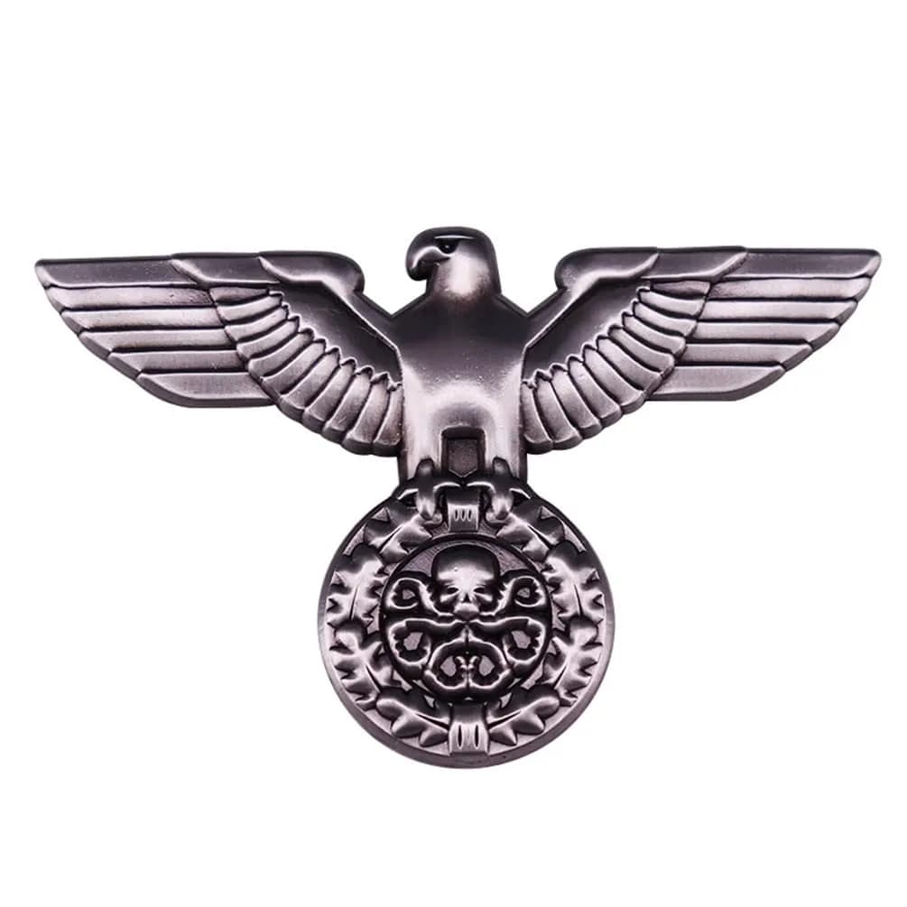 HUAQIGUO WWII German Visor Cap Eagle Badge Brooch | Military Army Jewelry Accessory - main product image