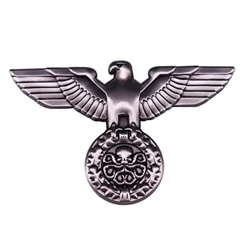 HUAQIGUO WWII German Visor Cap Eagle Badge Brooch | Military Army Jewelry Accessory thumbnail 1